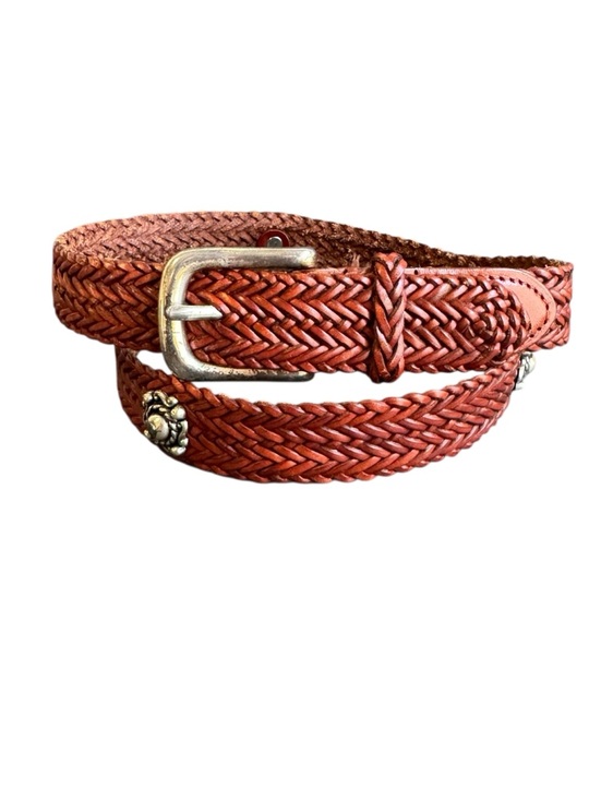 Vintage Brown Woven Leather Belt Braided Western Cowgirl Festival Womens Small‎ main image 7